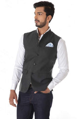 Classic Texture Olive Waistcoat