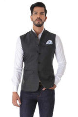 Classic Texture Olive Waistcoat