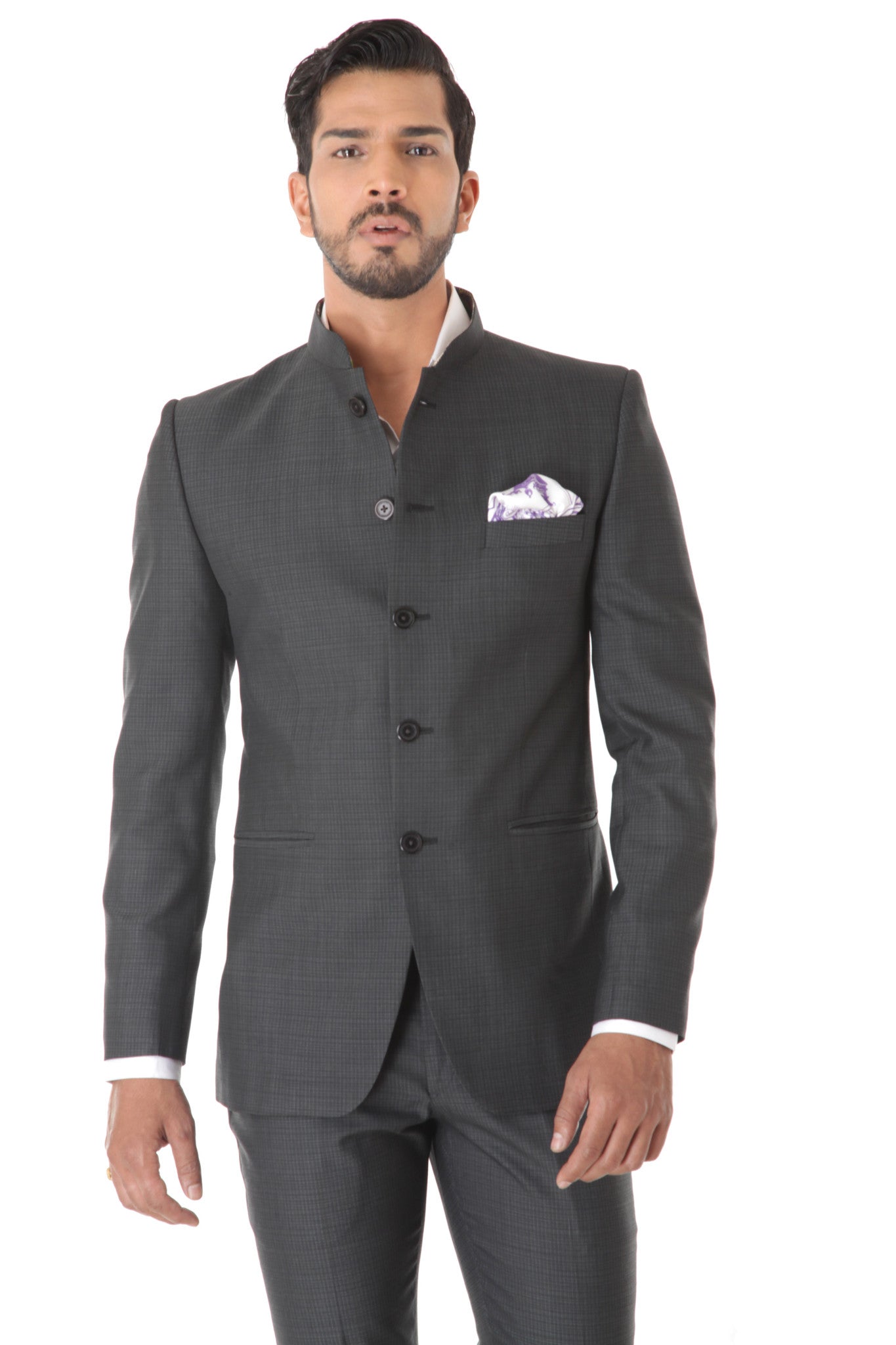 CLASSIC GREY BANDHGALA SUIT