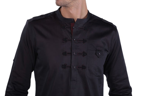 Designer Black Silk Kurta