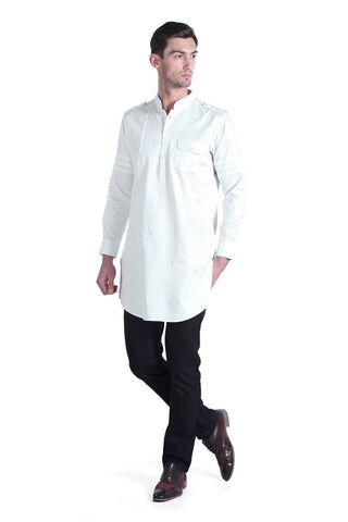 New Men's White Satin Shirt