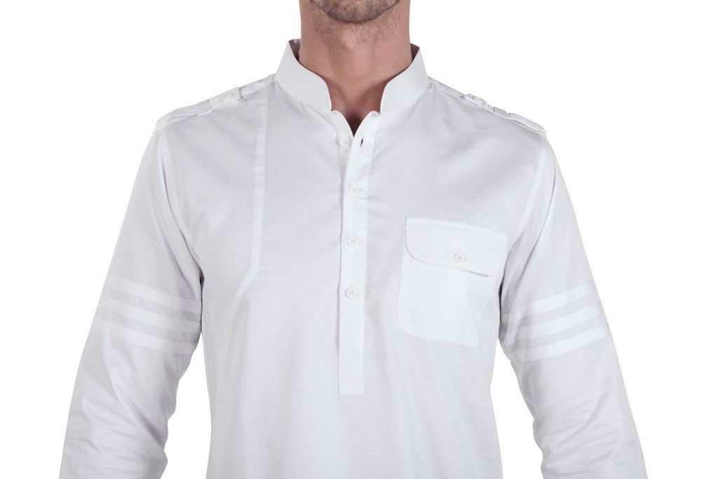 NEW MEN'S WHITE SATIN SHIRT