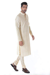 Offwhite Cotton Silk Blend Pintuck Kurta