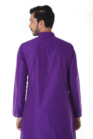Purple Kurta with Self Stitched & Churidar