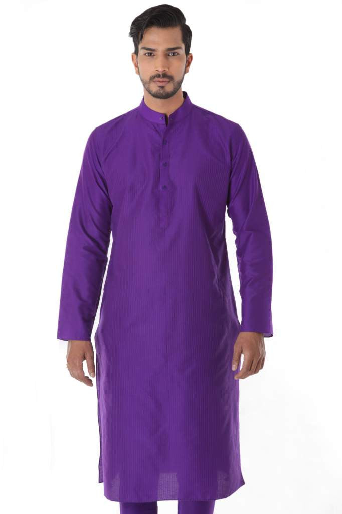 PURPLE KURTA WITH SELF STITCHED & CHURIDAR