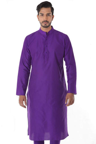 Purple Kurta with Self Stitched & Churidar