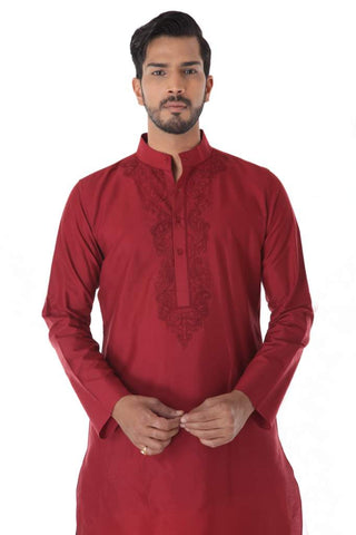 Light Maroon Kurta Self Stitched & Churidar