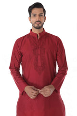 Light Maroon Kurta Self Stitched & Churidar