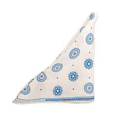 Twill Silk Printed Blue Pocket Square