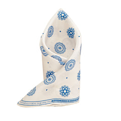 Twill Silk Printed Blue Pocket Square