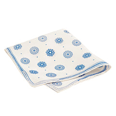 Twill Silk Printed Blue Pocket Square
