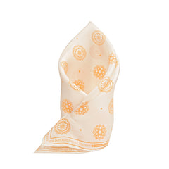 Twill Silk Printed Orange Pocket Square
