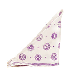 Silk Printed Purple Pocket Square