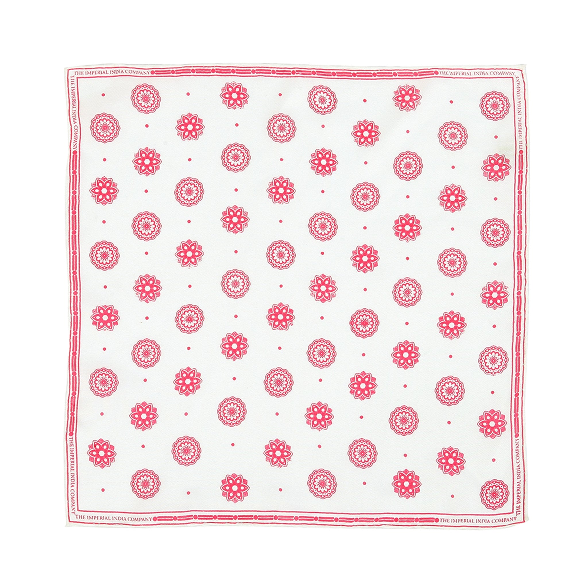 Flower Print Red Pocket Square