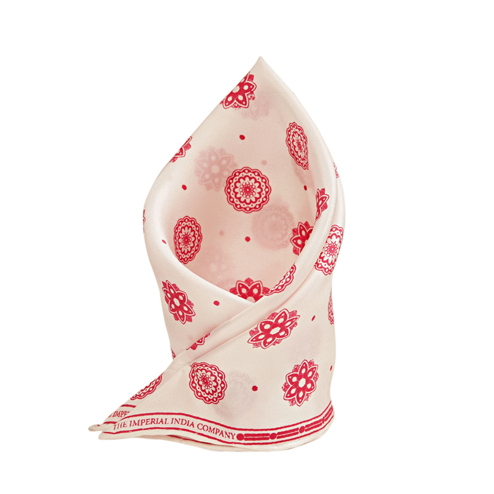 Flower Print Red Pocket Square