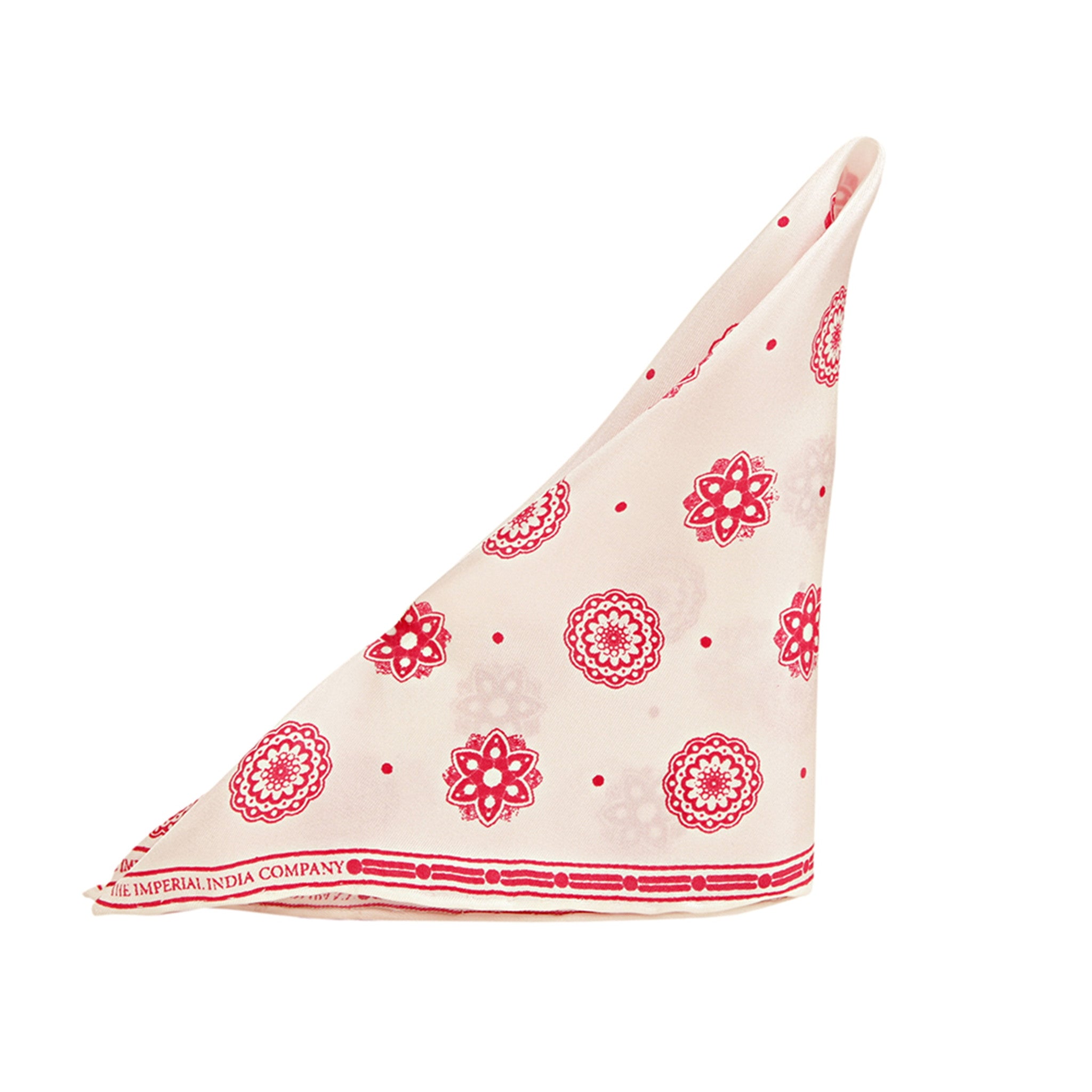 Flower Print Red Pocket Square