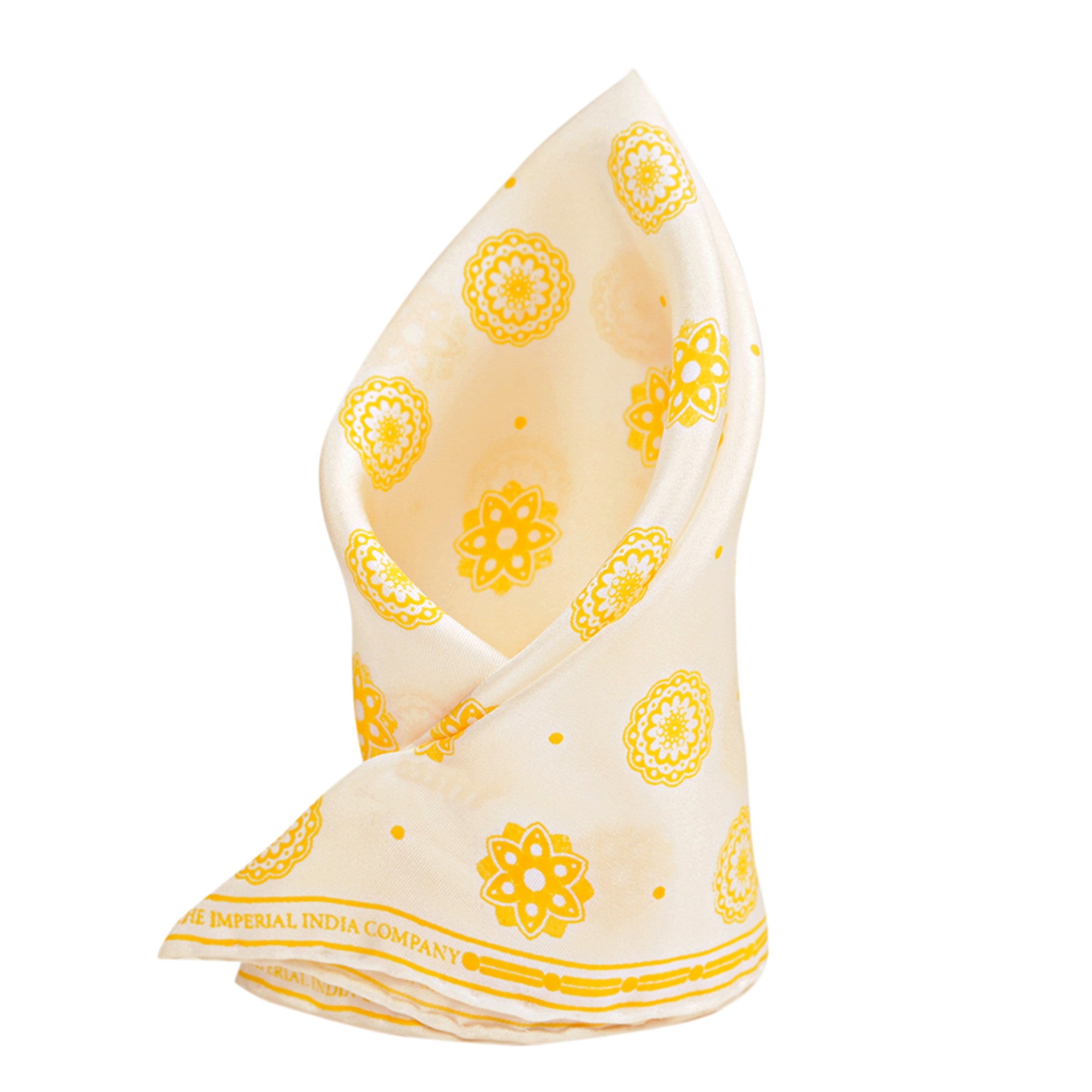 Yellow Print Pocket Square