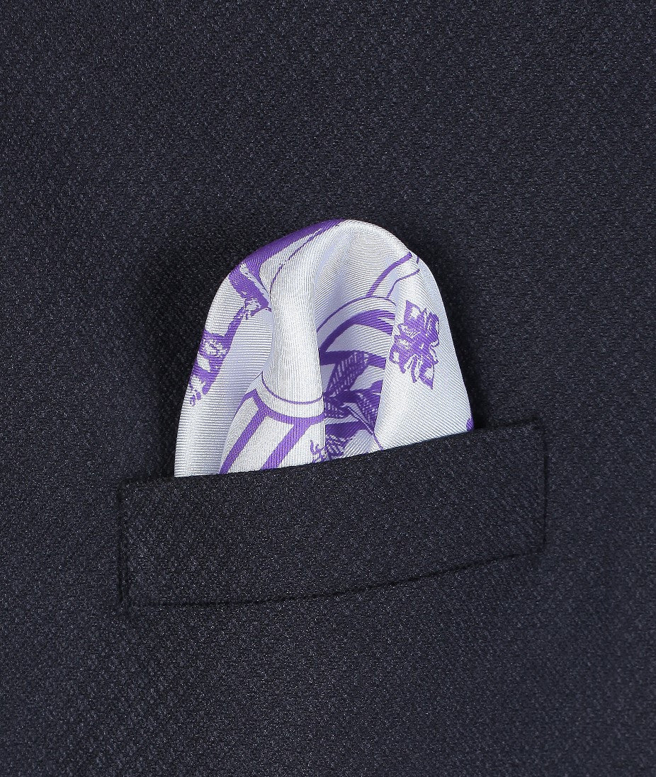 Imperial Crest Print Pocket Square