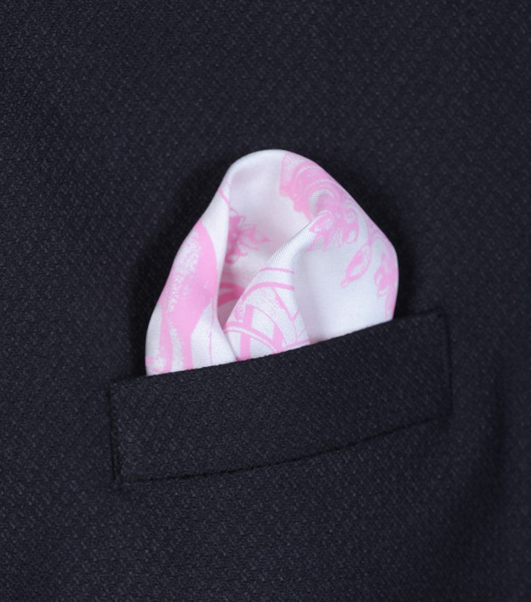 Imperial Stripped Print Pocket Square