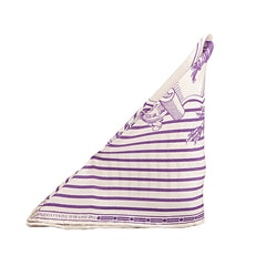 Purple Stripped Print Pocket Square