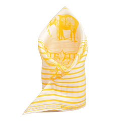 Yellow Stripped Pocket Square