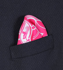 Printed Crest Maroon Pocket Square