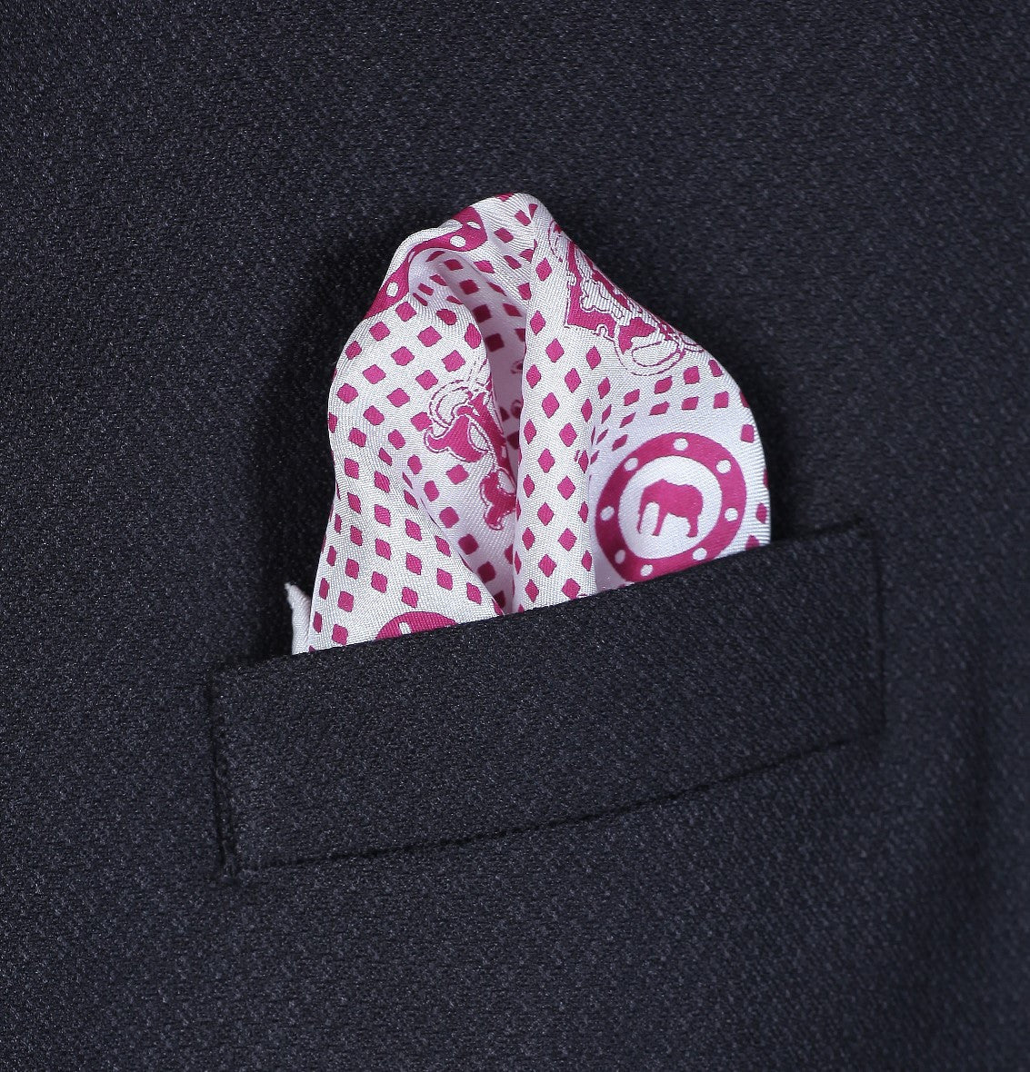 Red Twill Silk Pocket Square