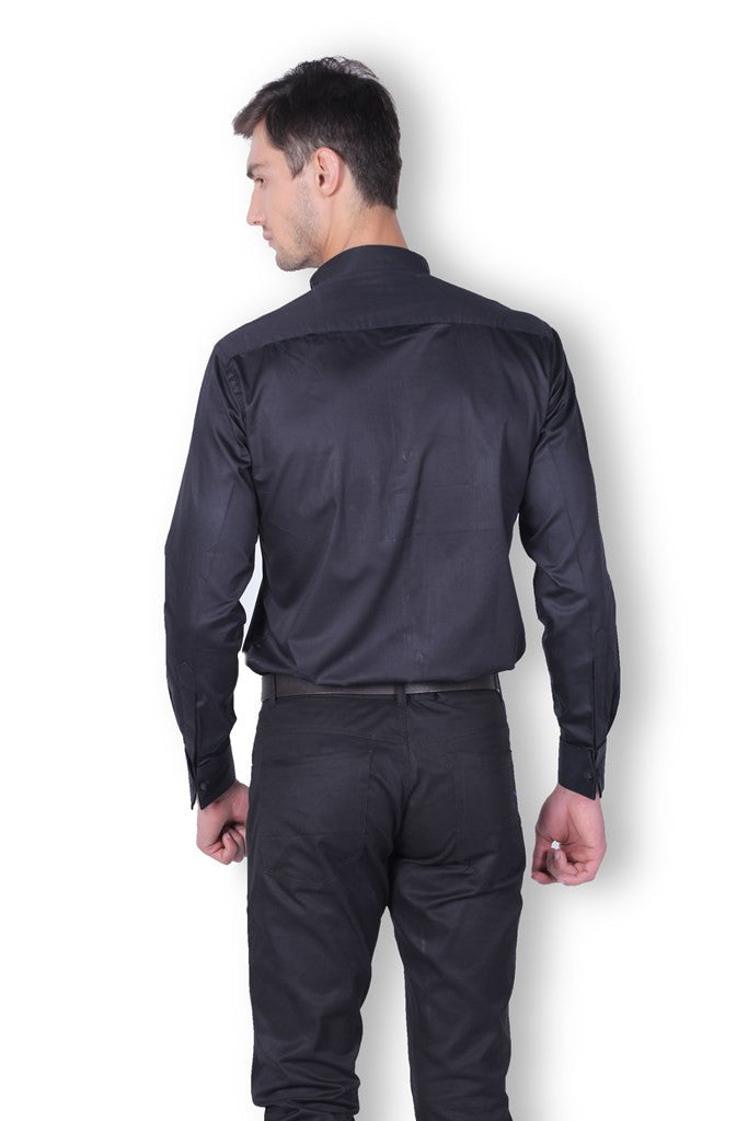 MEN'S COTTON BLACK ANTONIO FULL SLEEVE SHIRT