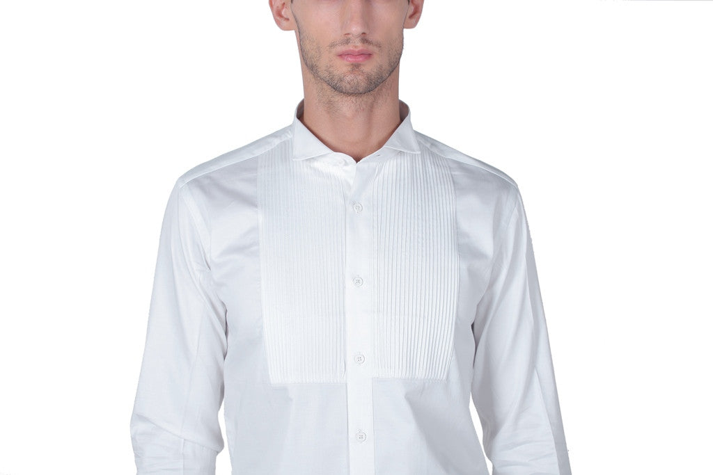 MEN'S COTTON WHITE ANTONIO FULL SLEEVE SHIRT