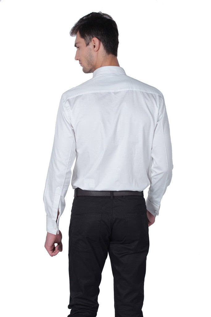 MEN'S COTTON WHITE ANTONIO FULL SLEEVE SHIRT
