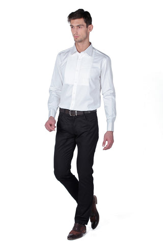 Men's Cotton White Antonio Full Sleeve Shirt
