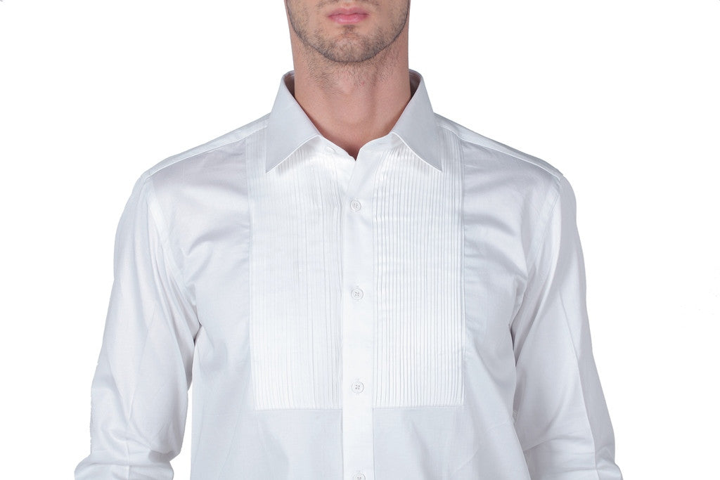 MEN'S COTTON WHITE ANTONIO FULL SLEEVE SHIRT