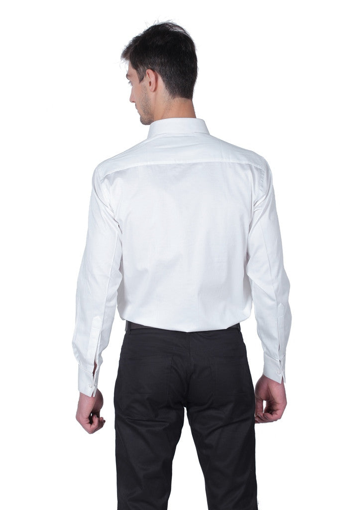 MEN'S COTTON WHITE ANTONIO FULL SLEEVE SHIRT