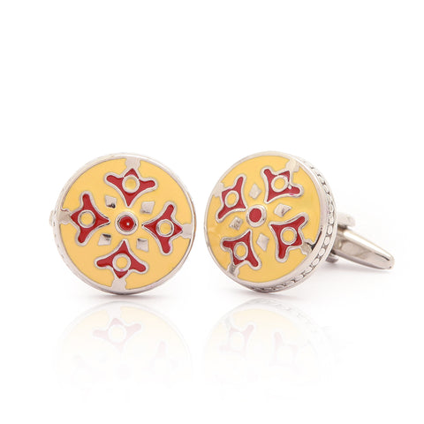 Yellow Red Cufflinks
