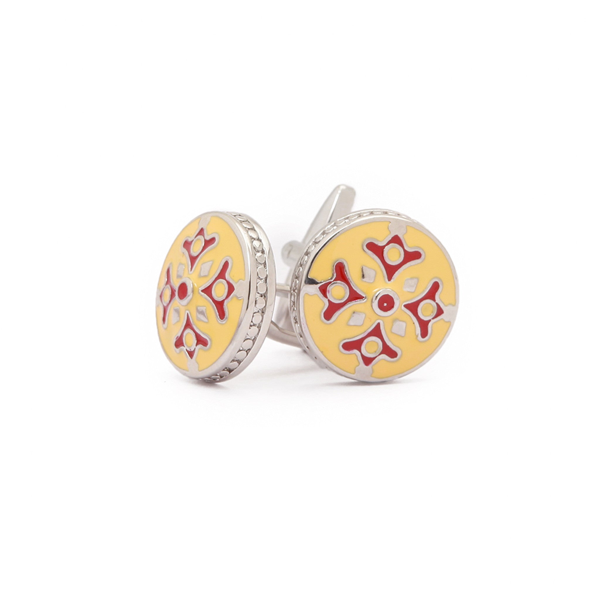 Yellow Red Cufflinks
