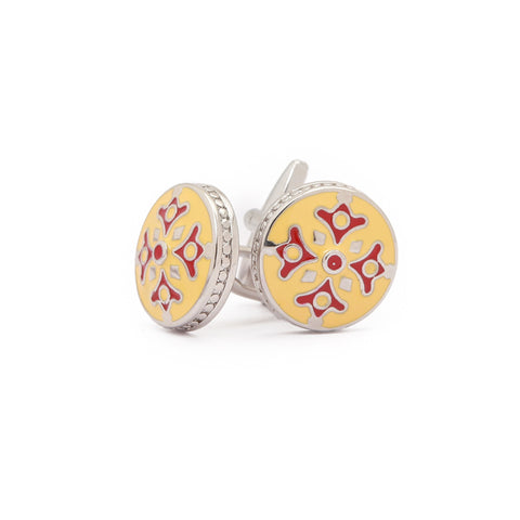 Yellow Red Cufflinks